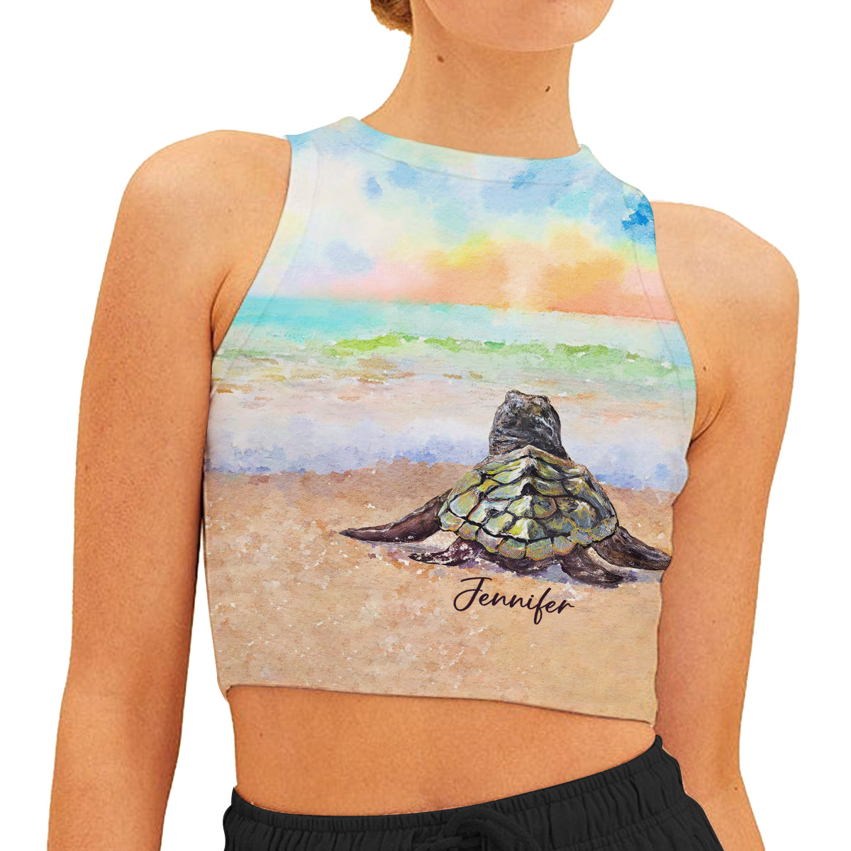 Love Turtles - Personalized Turtle Crop Tank Top