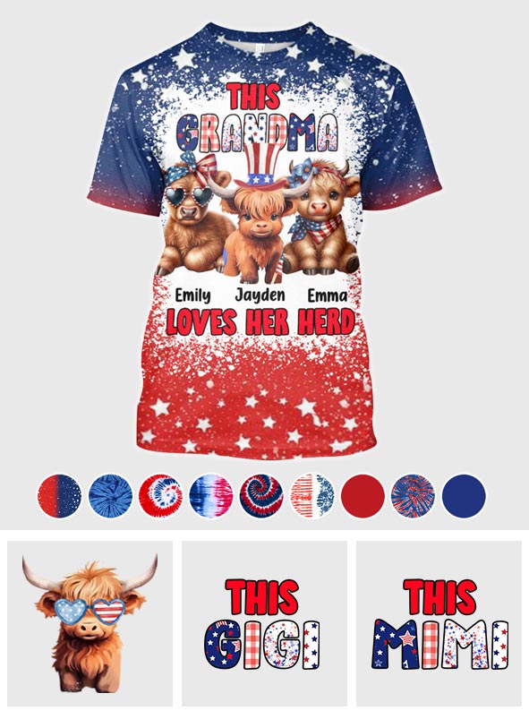 This Grandma Loves Her Herd - Personalized Grandma All Over Shirt