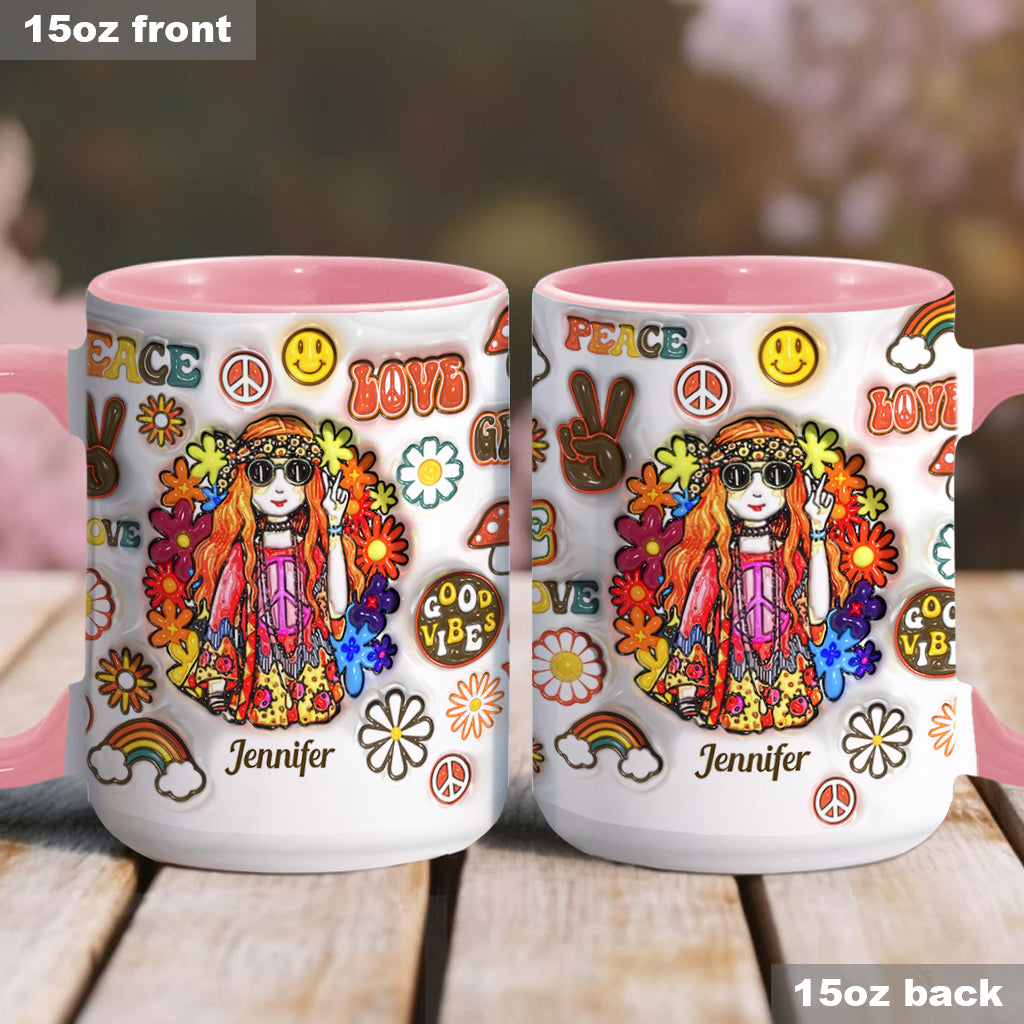 Womens Old Hippies Don't Die Fade Into Crazy Grandmas - Personalized Hippie Accent Mug