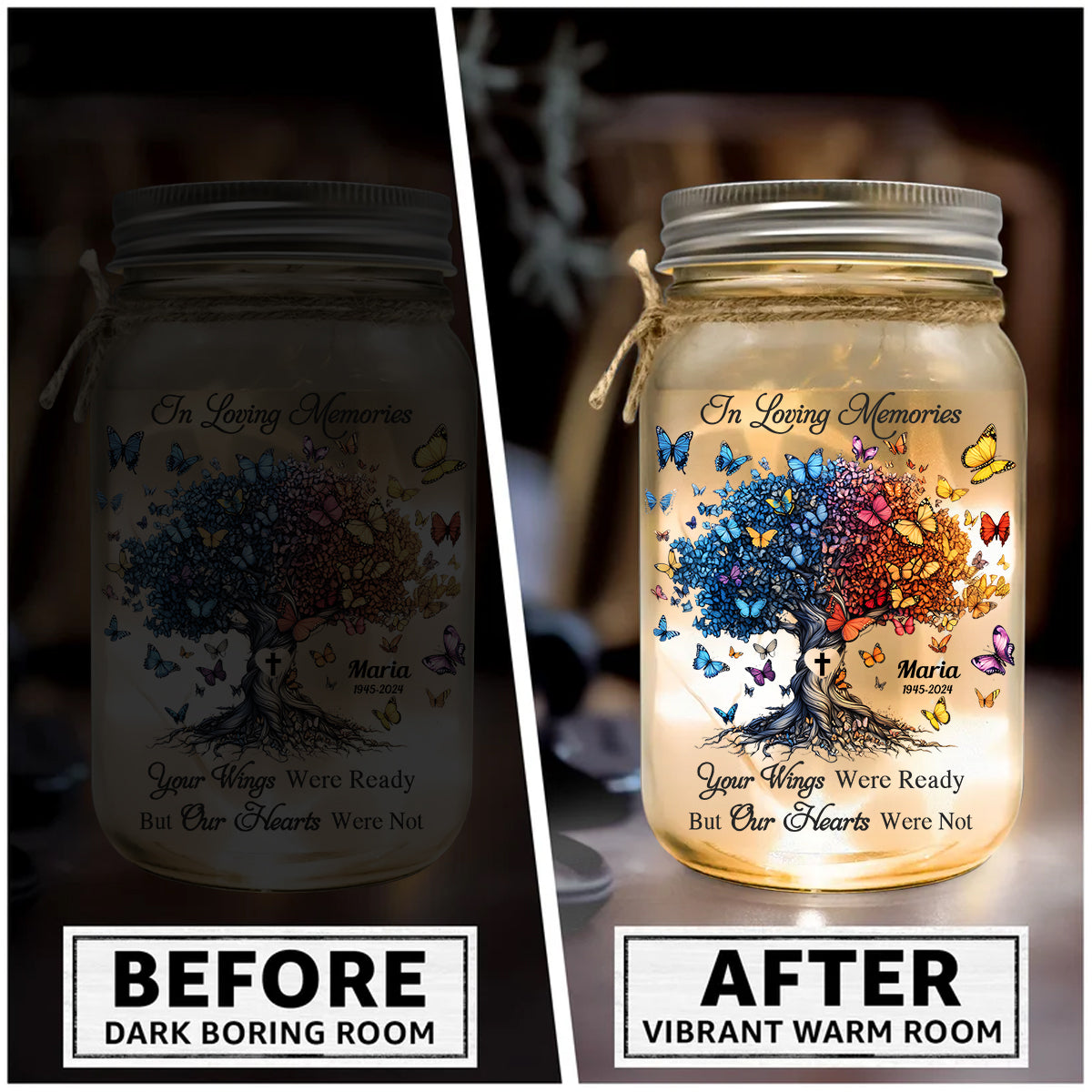I'm Always With You - Personalized Memorial Mason Jar Light