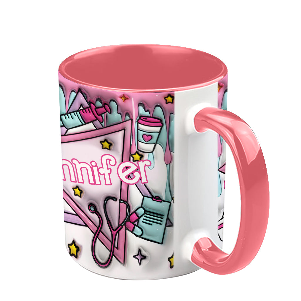 Nurse Life Pink Doll - Personalized Nurse Accent Mug