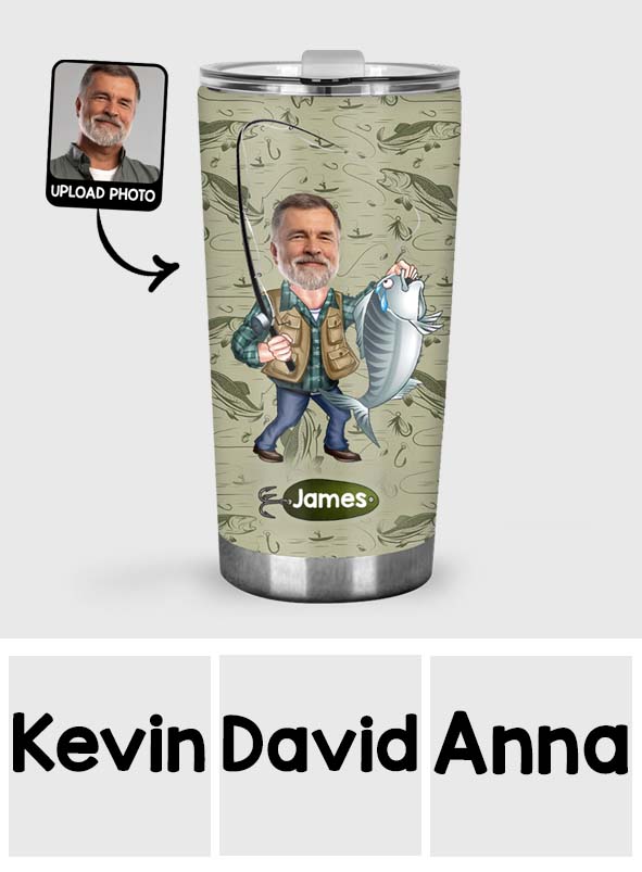 (TEST ) Funny Caricature Face - Personalized Fishing Tumbler