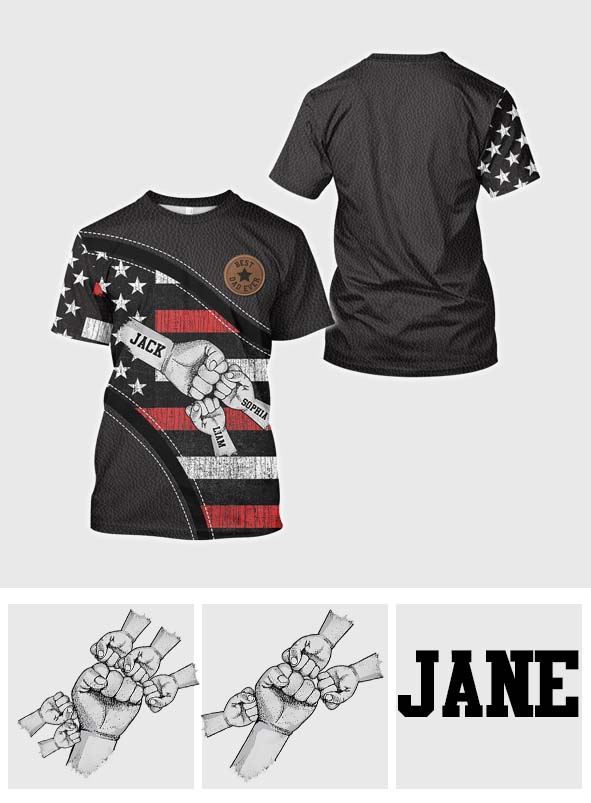 Fist Bump Dad And Children - Personalized Father All Over Shirt