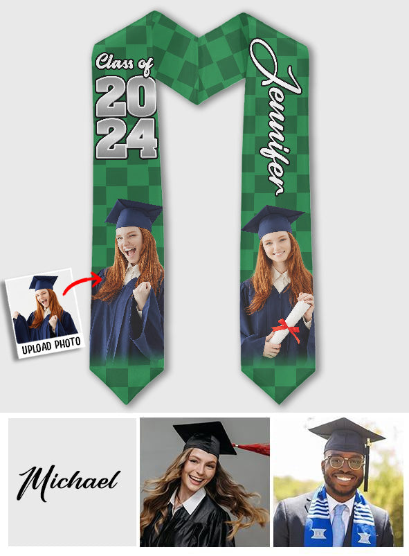 Photo Custom Graduation Stole Sash - Personalized Graduation Graduation Stole