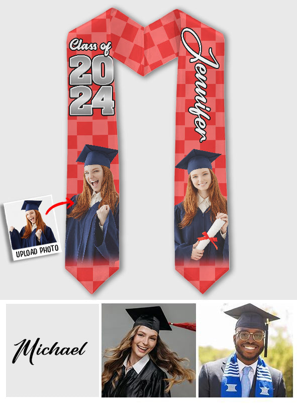 Photo Custom Graduation Stole Sash - Personalized Graduation Graduation Stole