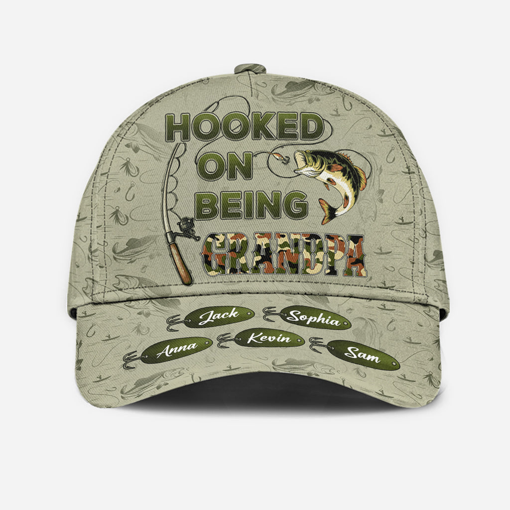 Hooked On Being Dad/ Grandpa... - Personalized Fishing Classic Cap