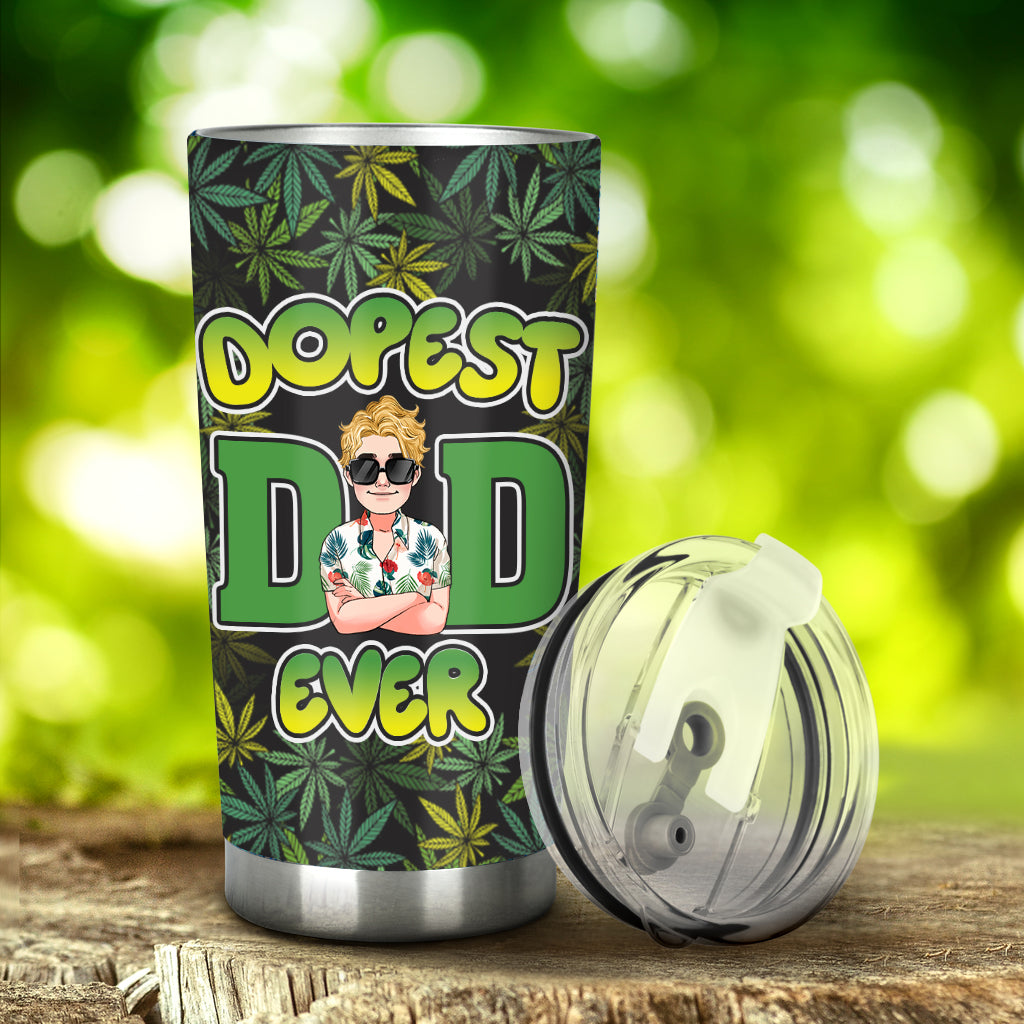 Dopest Dad Marijuana Daddy - Personalized Weed Tumbler
