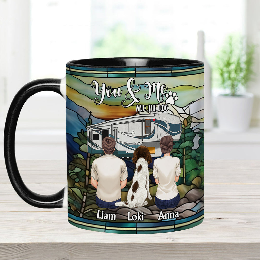 You & Me And The Dogs - Personalized Camping Accent Mug