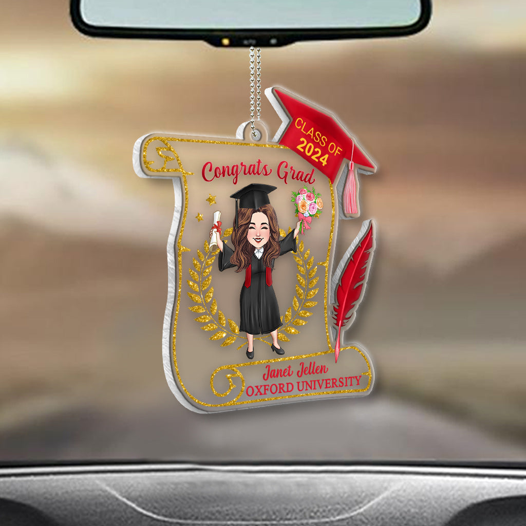 Congratulation Grad - Personalized Graduation Transparent Car Ornament