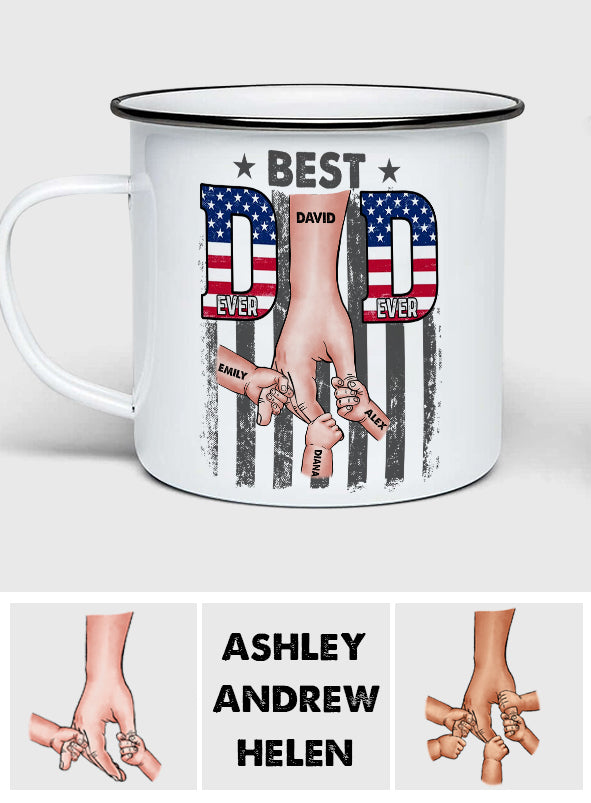 Best Dad Ever Fist Bump - Personalized Father Enamel Mug