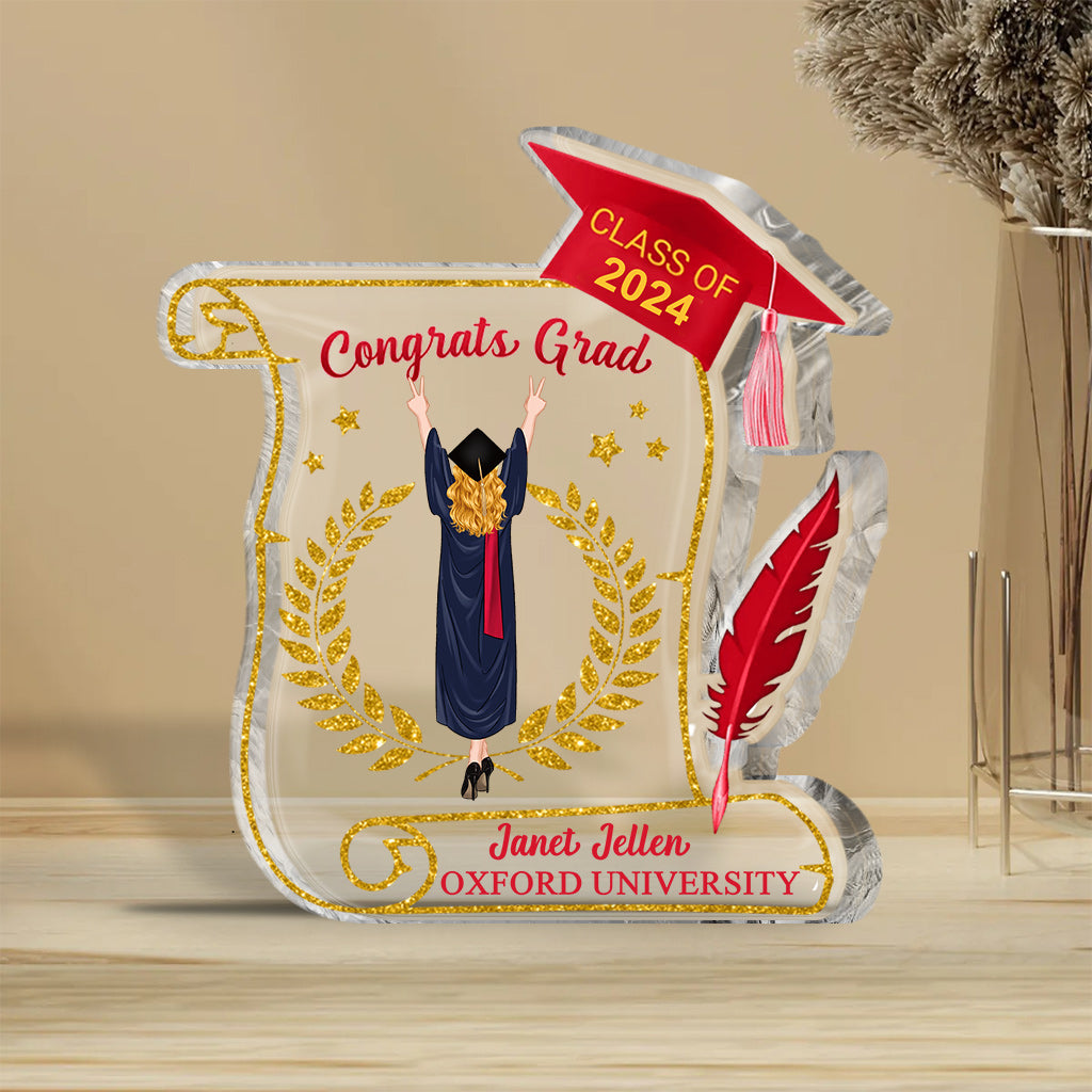 Congratulation Grad - Personalized Graduation Custom Shaped Acrylic Plaque