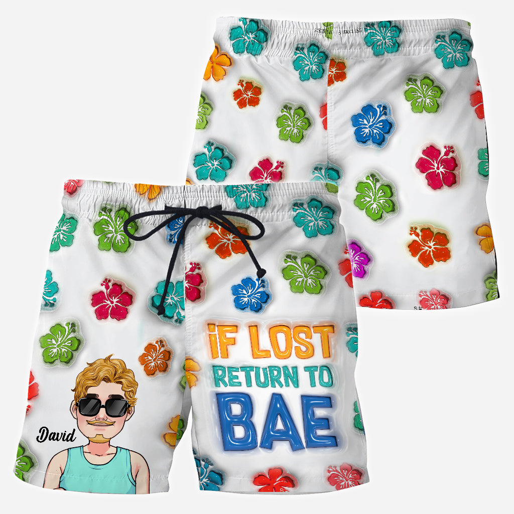 If Lost Return To Bae - Personalized Couple Men Shorts and Women Shorts