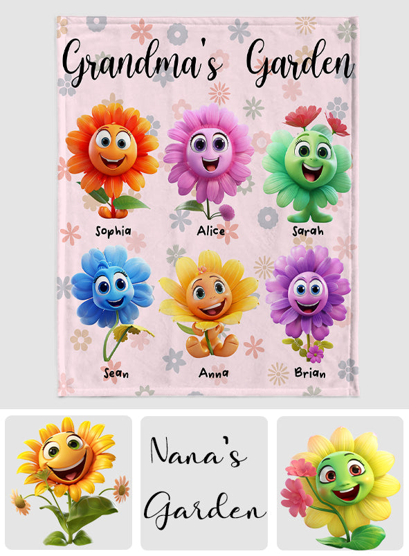 Grandma's Garden - Personalized Grandma Blanket