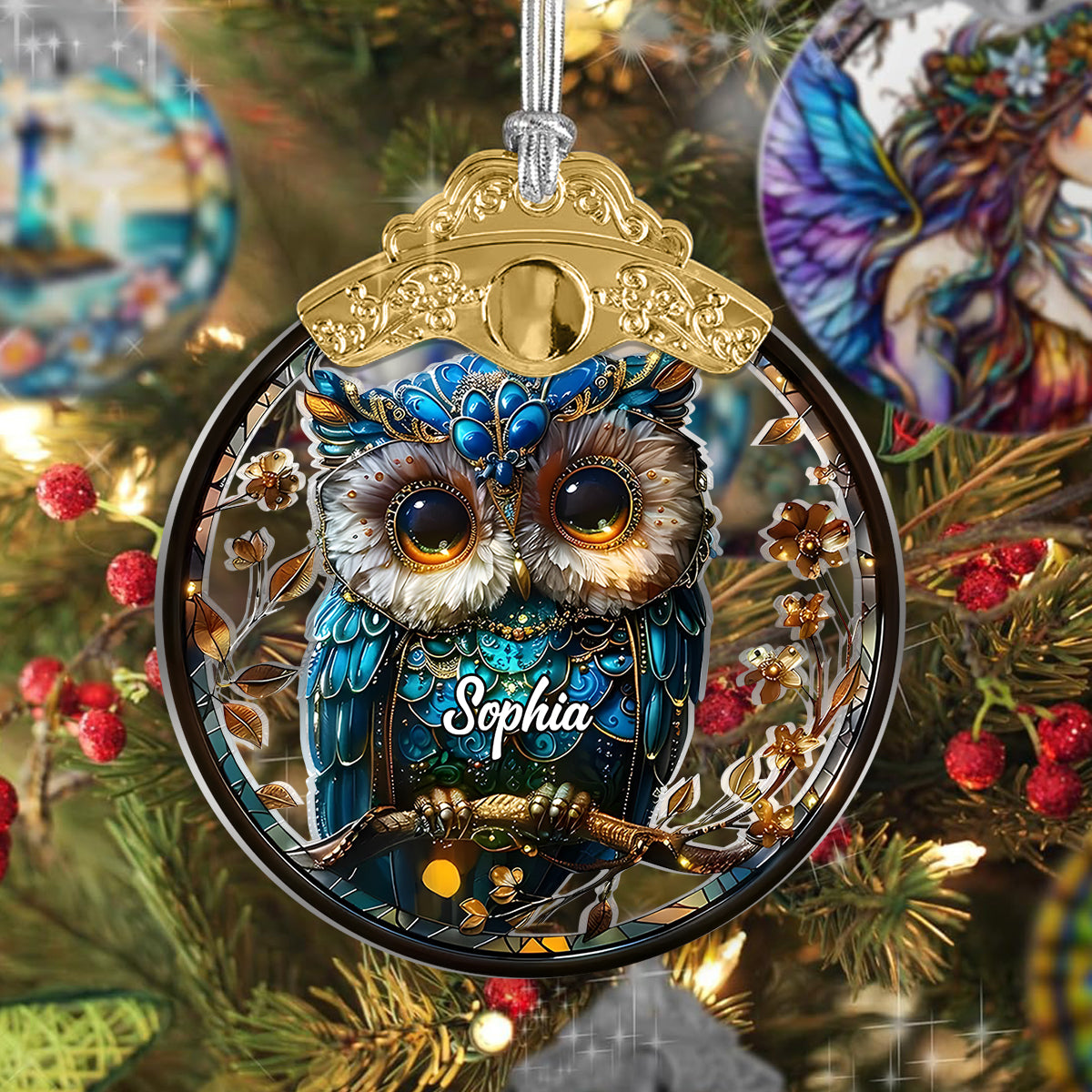 Charming Owl - Personalized Owl Vintage Ornament