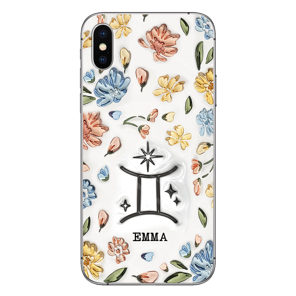 Floral Zodiac Sign - Personalized Horoscope Phone Case