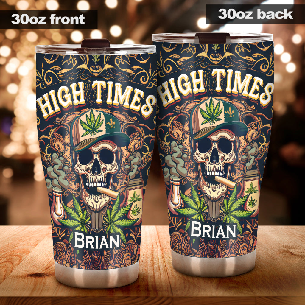 High Times Skull 420 - Personalized Weed Tumbler