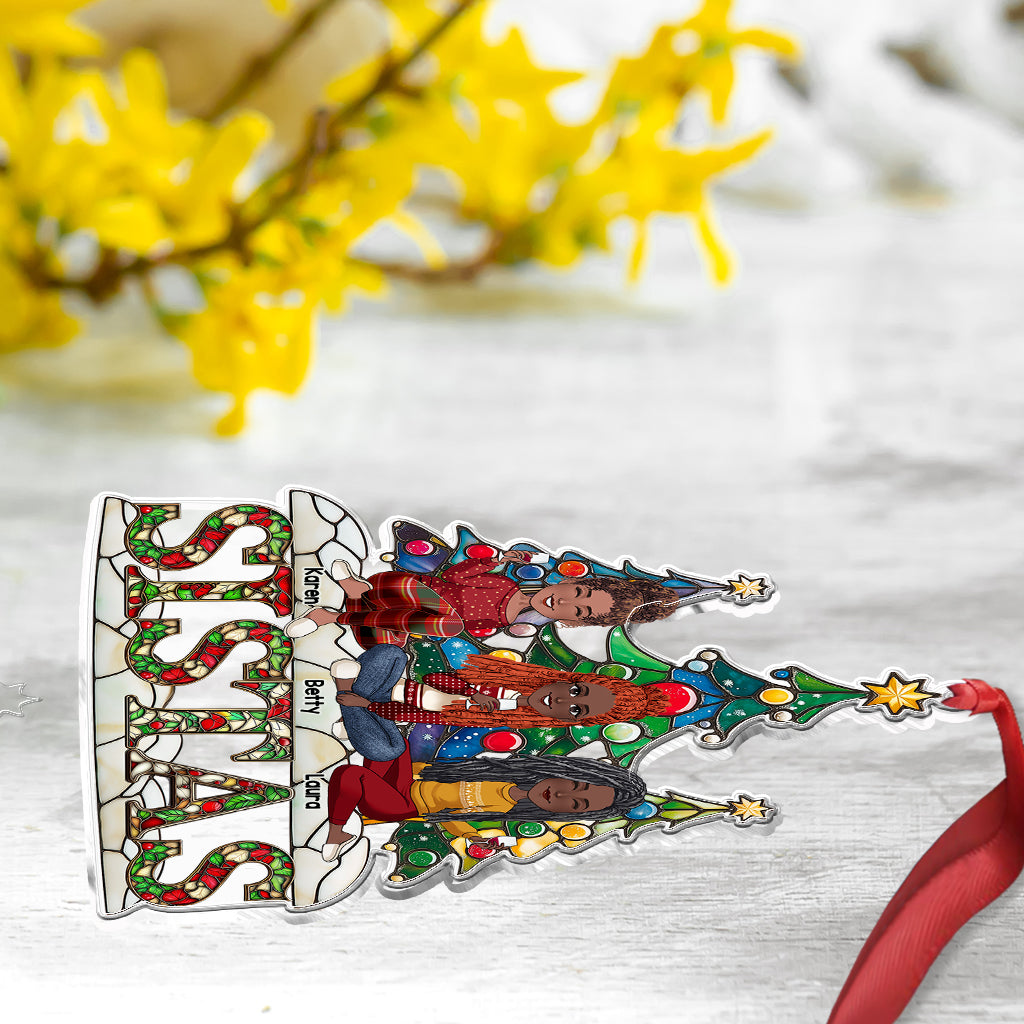 Sistas - Personalized Bestie Custom Shaped Ornament