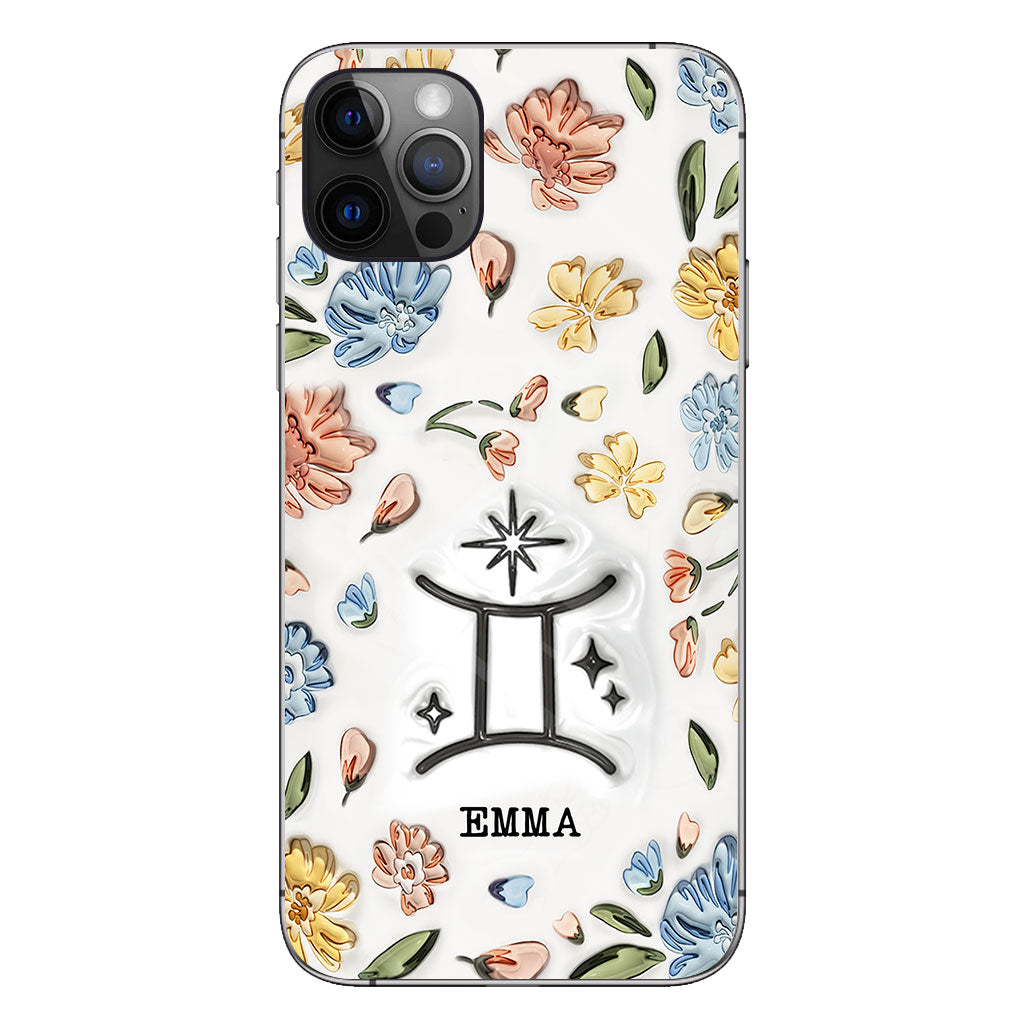 Floral Zodiac Sign - Personalized Horoscope Phone Case