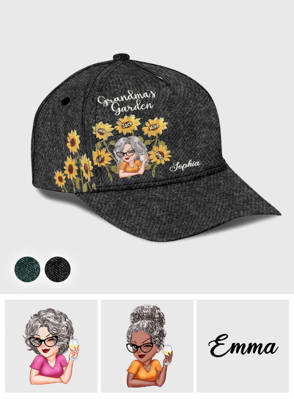 Grandma's Garden Wild Flowers - Personalized Grandma Classic Cap