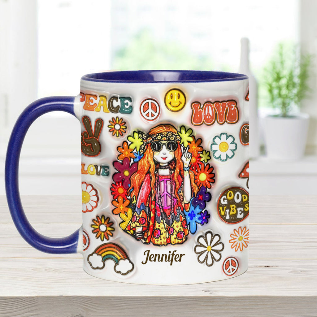 Womens Old Hippies Don't Die Fade Into Crazy Grandmas - Personalized Hippie Accent Mug