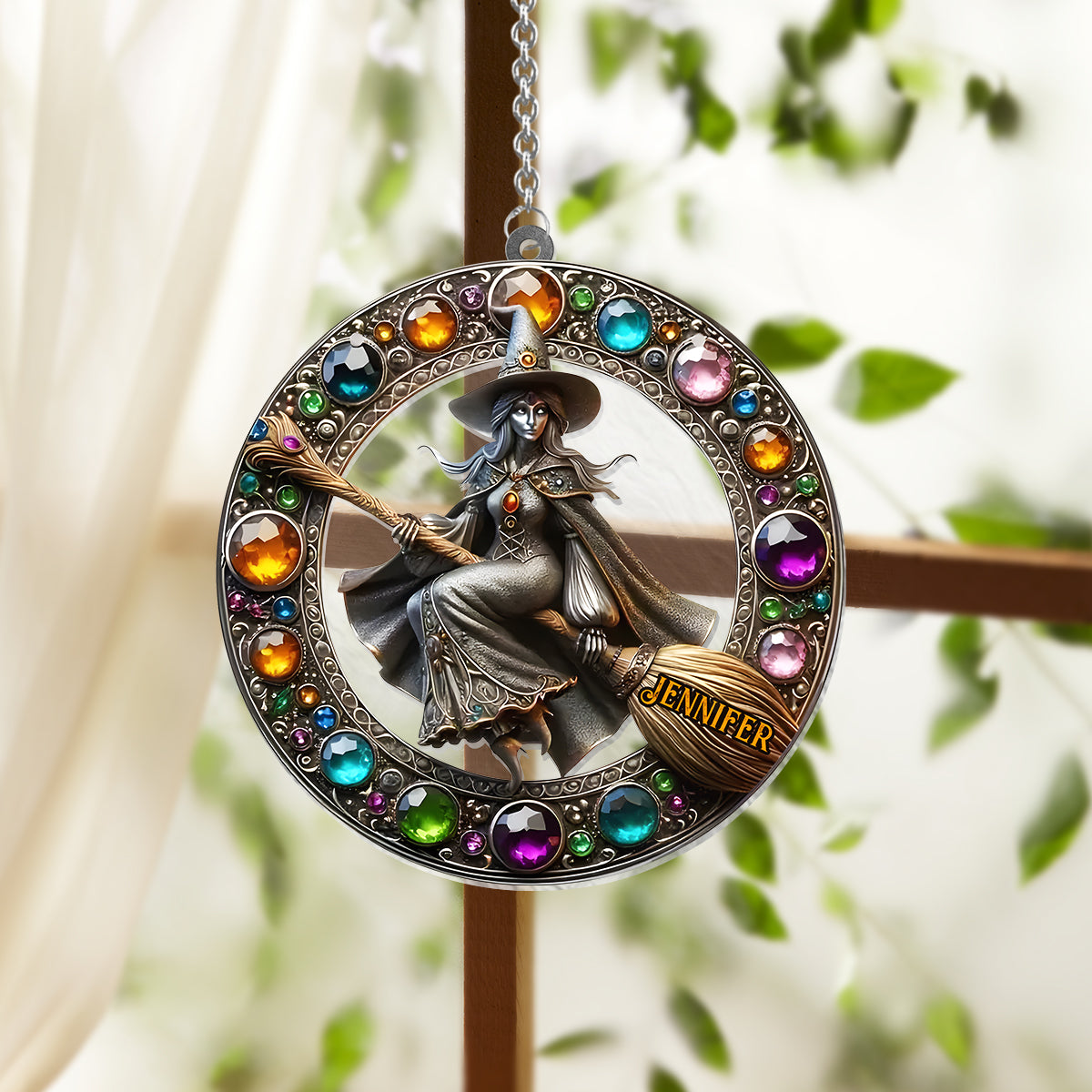 Beautiful Witch - Personalized Witch Window Hanging Suncatcher Ornament