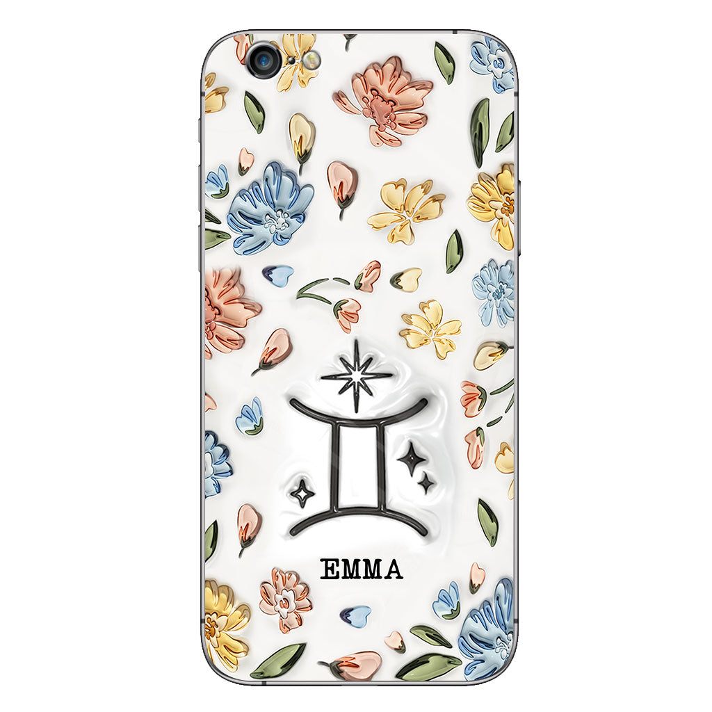Floral Zodiac Sign - Personalized Horoscope Phone Case