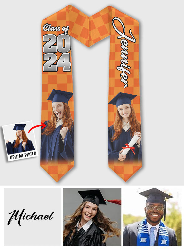 Photo Custom Graduation Stole Sash - Personalized Graduation Graduation Stole