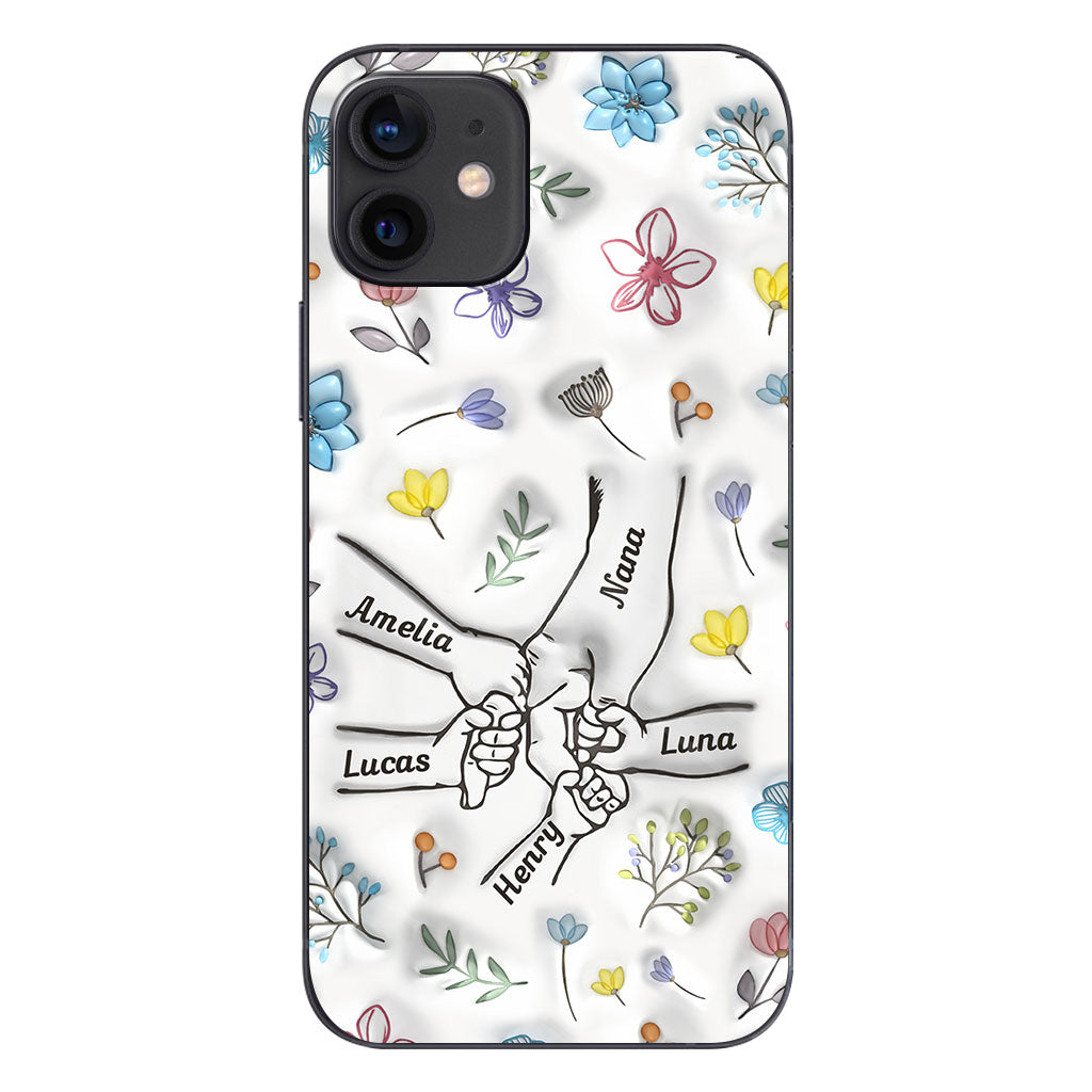 Holding Hands Grandma Mom Nana - Personalized Grandma Phone Case
