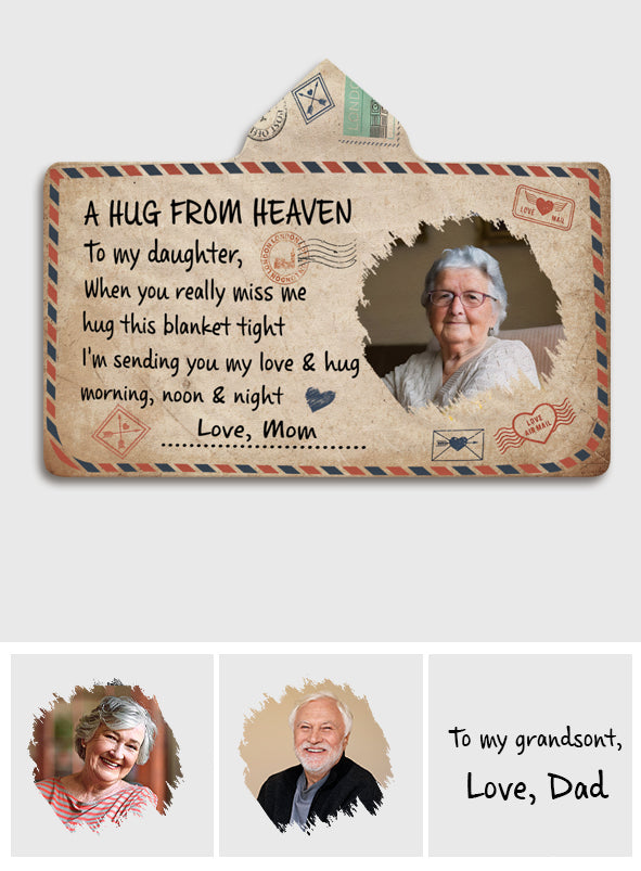 A Hug From Heaven - Personalized Memorial Hooded Blanket