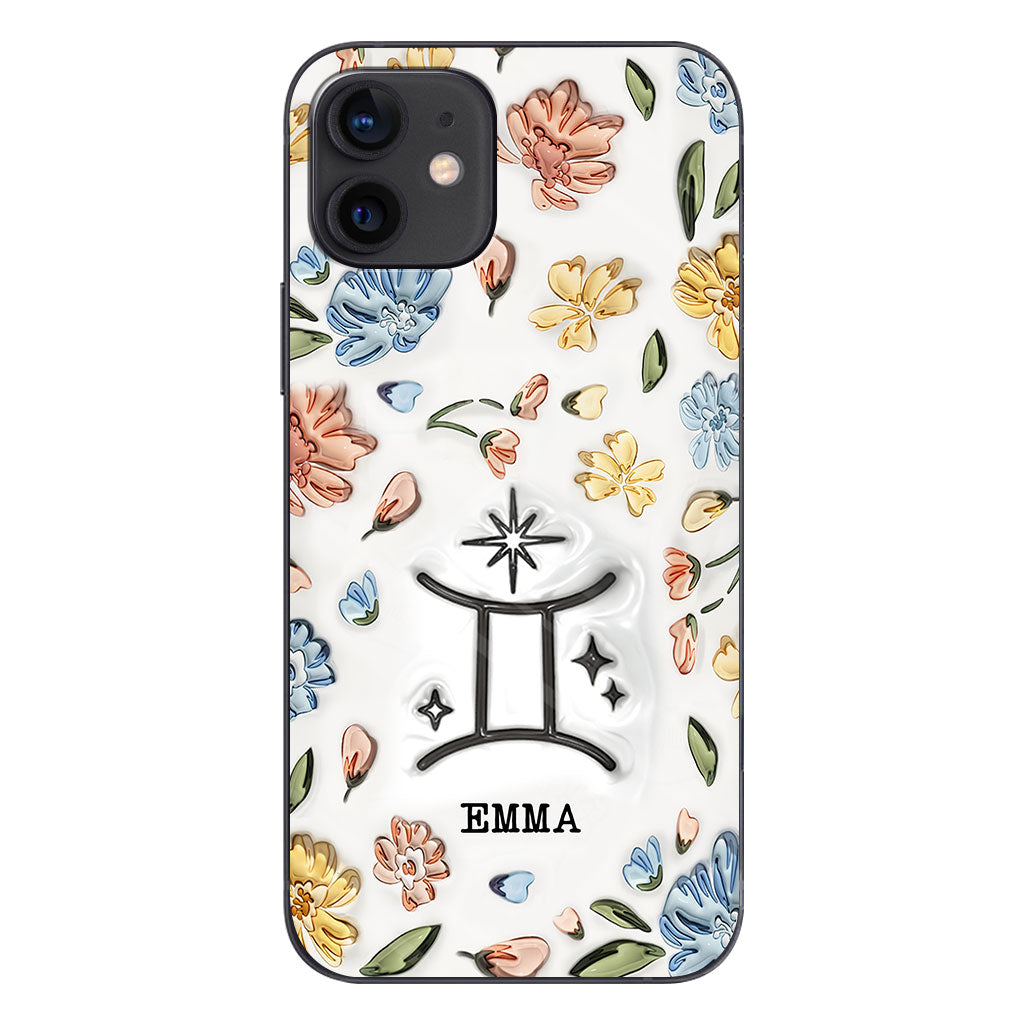 Floral Zodiac Sign - Personalized Horoscope Phone Case