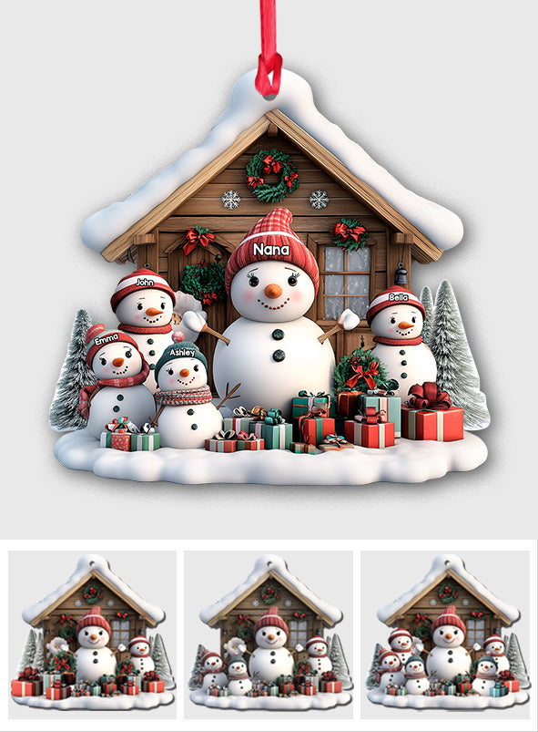 Any Title Cute Snowman Ornament - Personalized Grandma Ornament