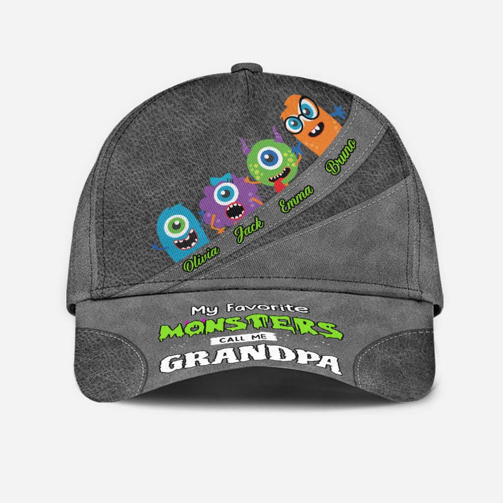 My Favorite Monsters Call Me Grandpa Papa - Personalized Grandpa Classic Cap