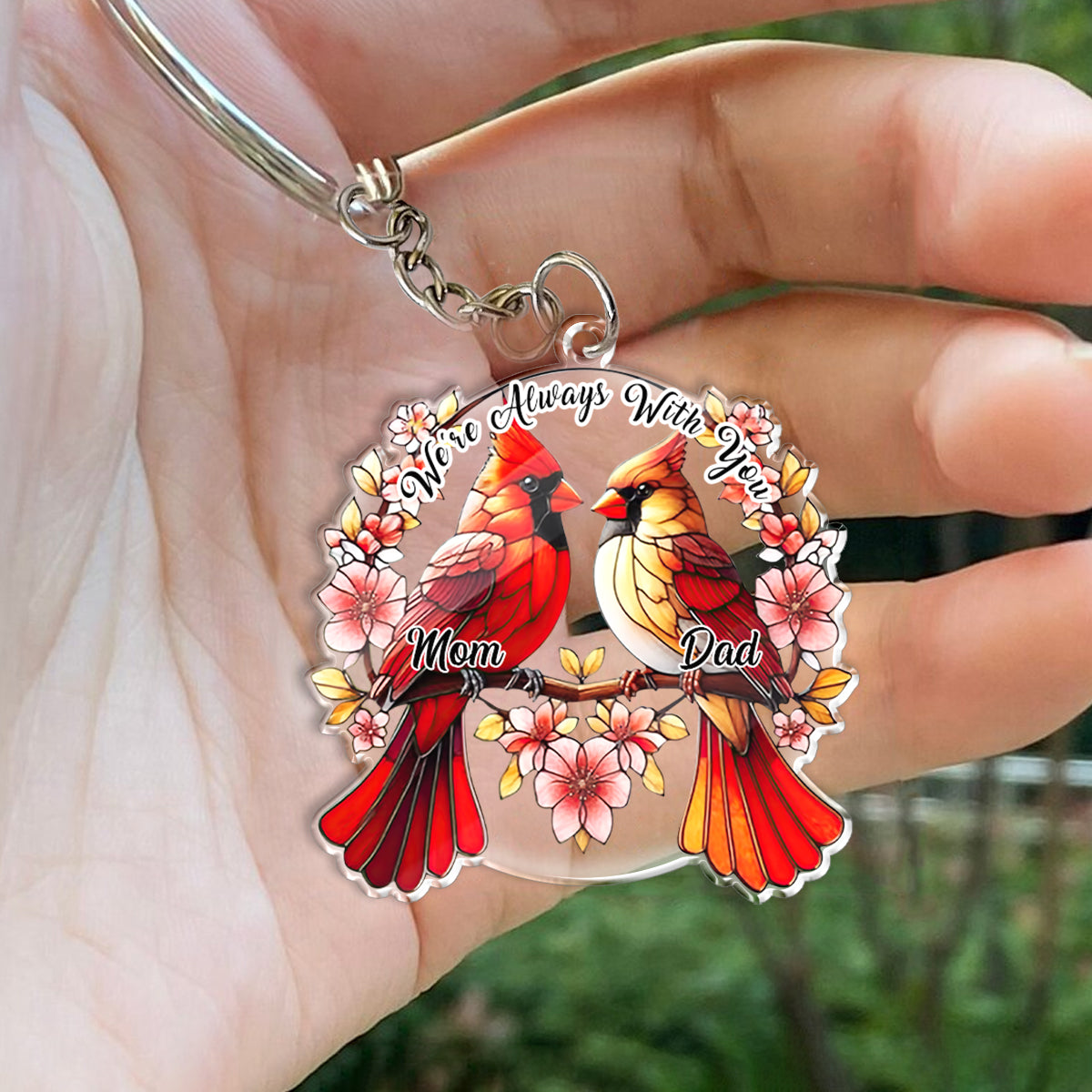 We're Always With You - Personalized Memorial Keychain