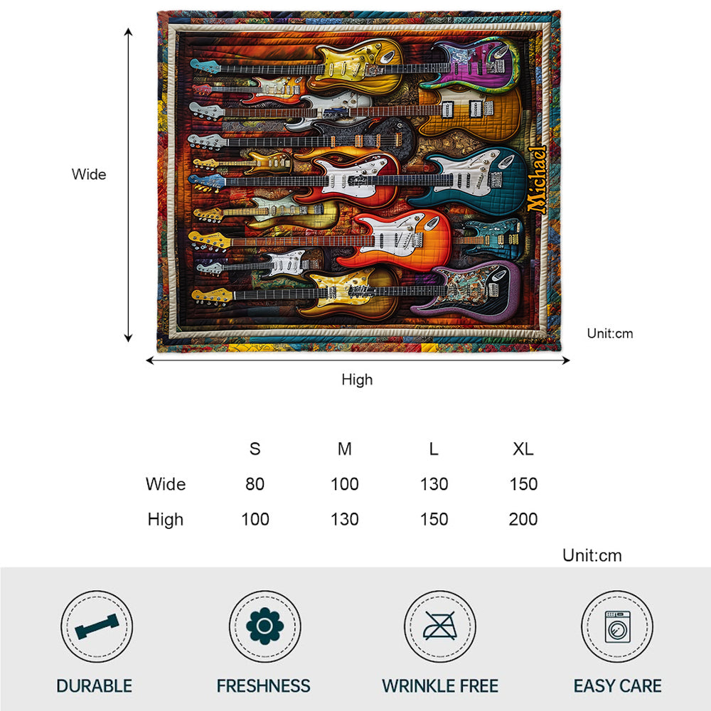 Beautiful Guitars - Personalized Guitar Blanket
