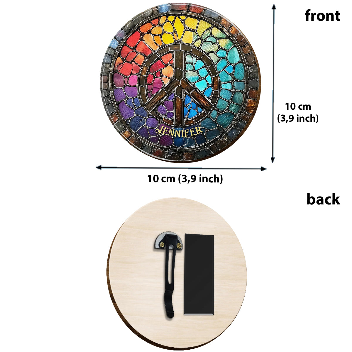 Hippie Soul - Personalized Hippie Shaped Car Visor Clip