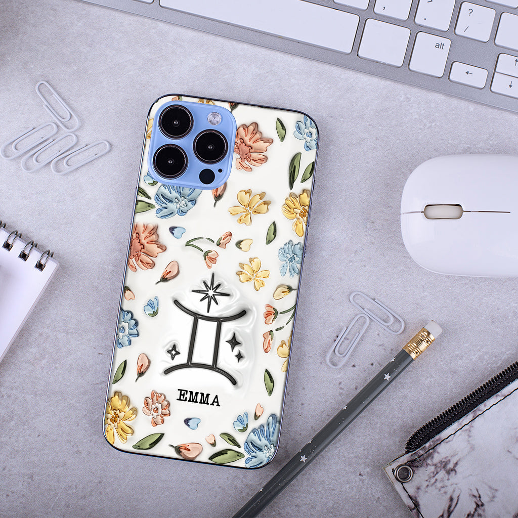 Floral Zodiac Sign - Personalized Horoscope Phone Case
