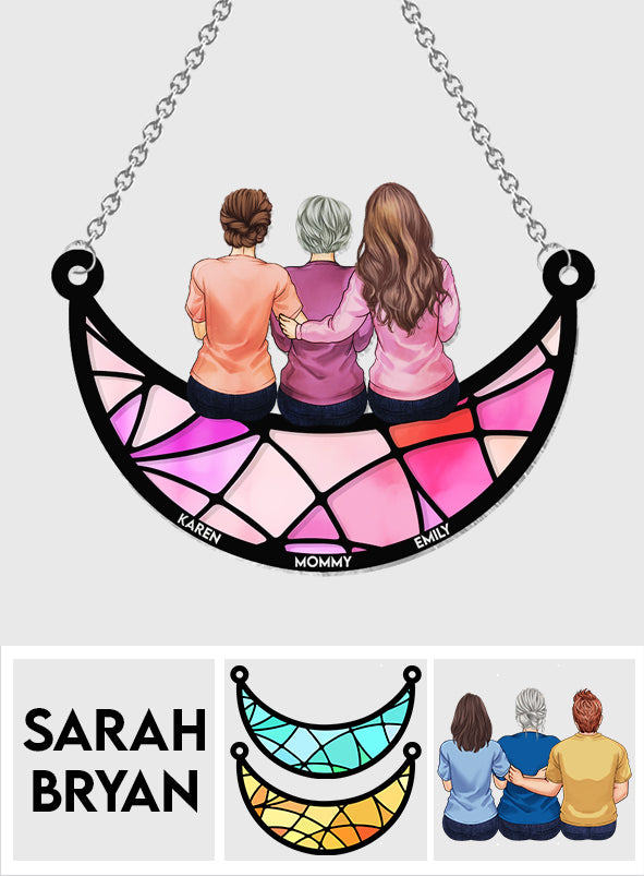 I Love You Mom - Personalized Mother Window Hanging Suncatcher Ornament