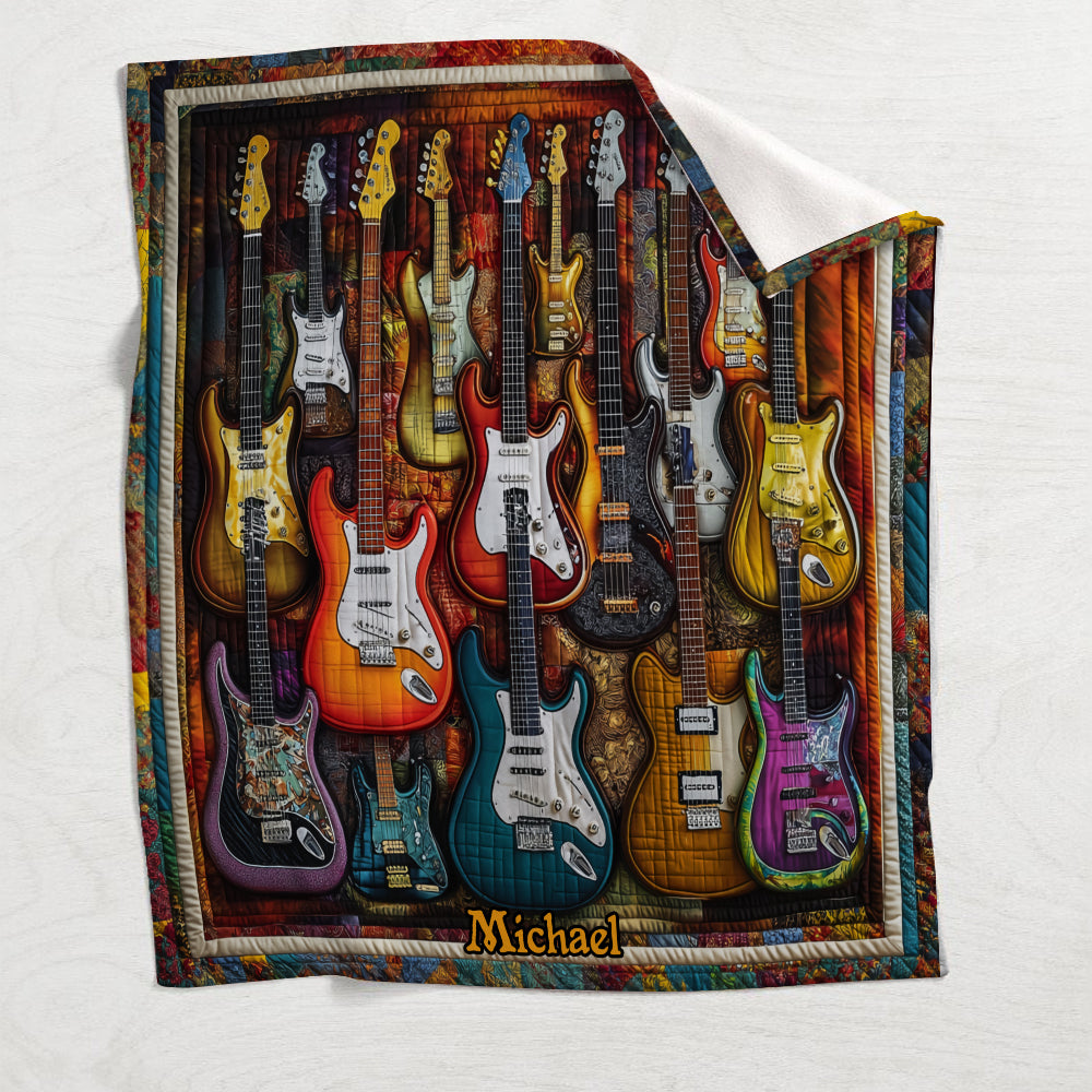 Beautiful Guitars - Personalized Guitar Blanket
