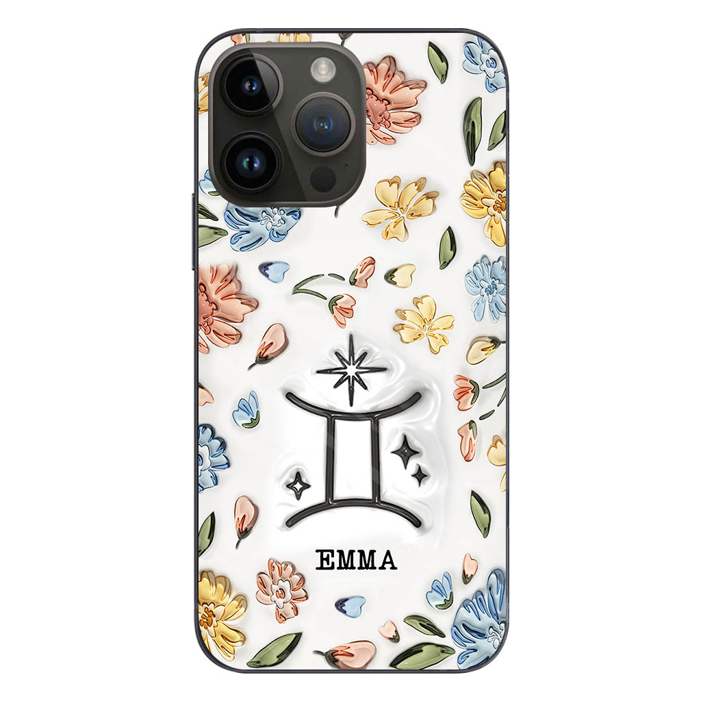 Floral Zodiac Sign - Personalized Horoscope Phone Case