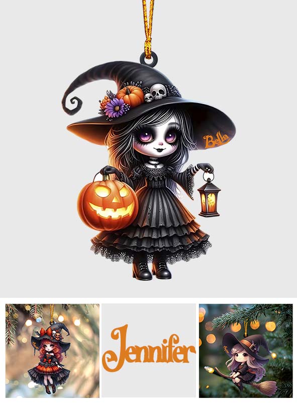 Little Witch - Personalized Witch Custom Shaped Ornament