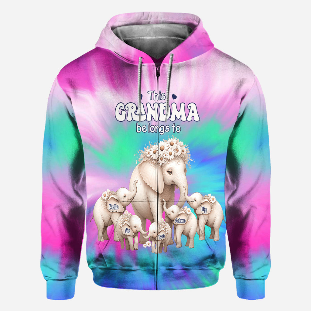 This Grandma Belongs To Daisy Elephant Version - Personalized Grandma All Over Shirt