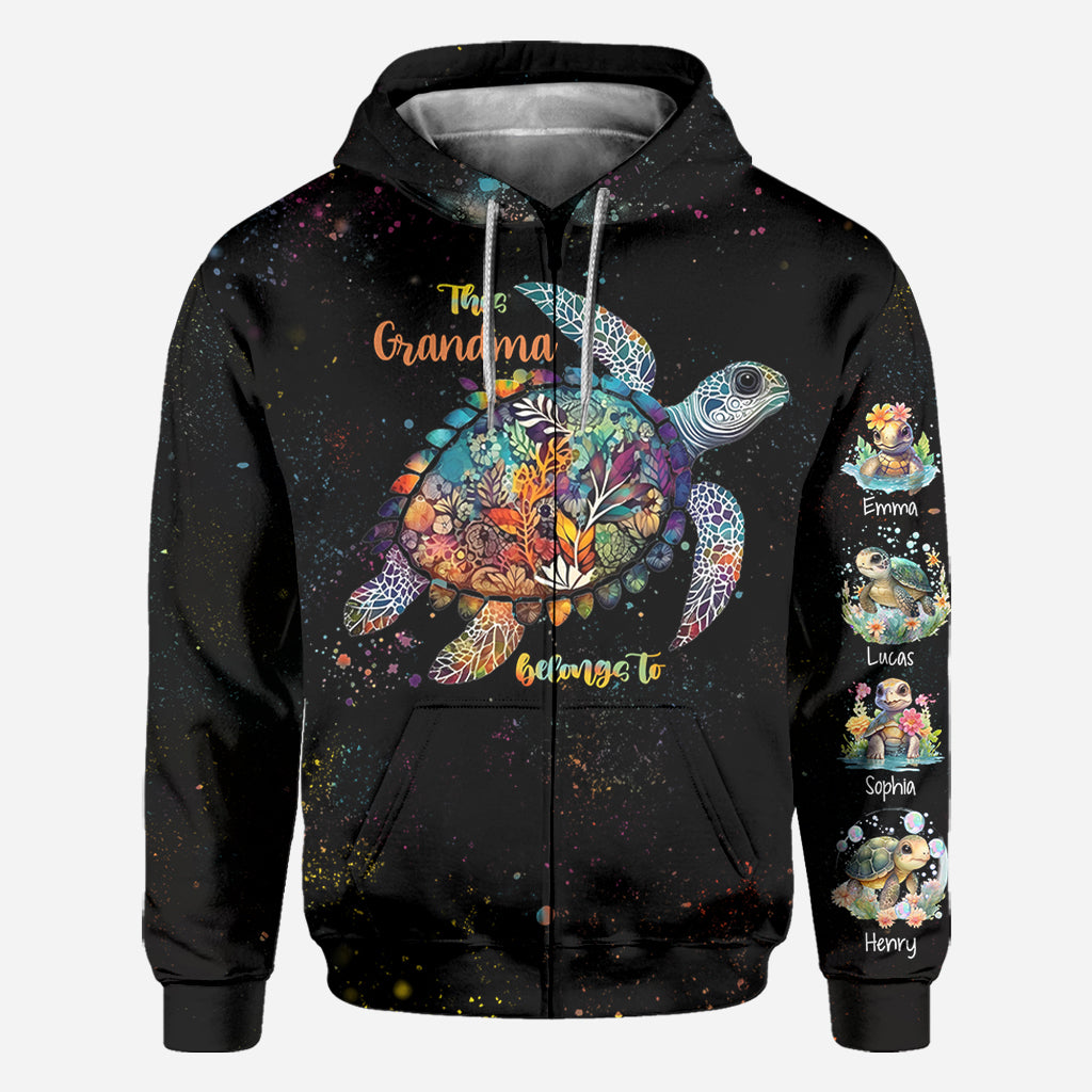 This Grandma Mom Belongs To - Personalized Turtle All Over Shirt