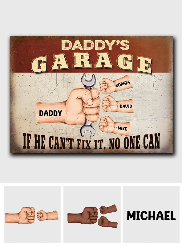Daddy's Garage - Personalized Father Rectangle Metal Sign