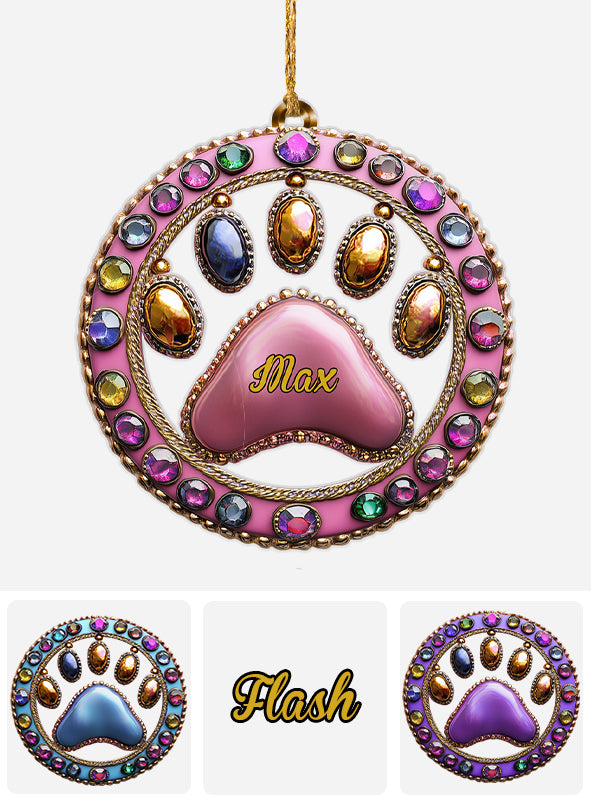 Adorable empreinte de patte - Ornement personnalisé pour chien en forme de chien