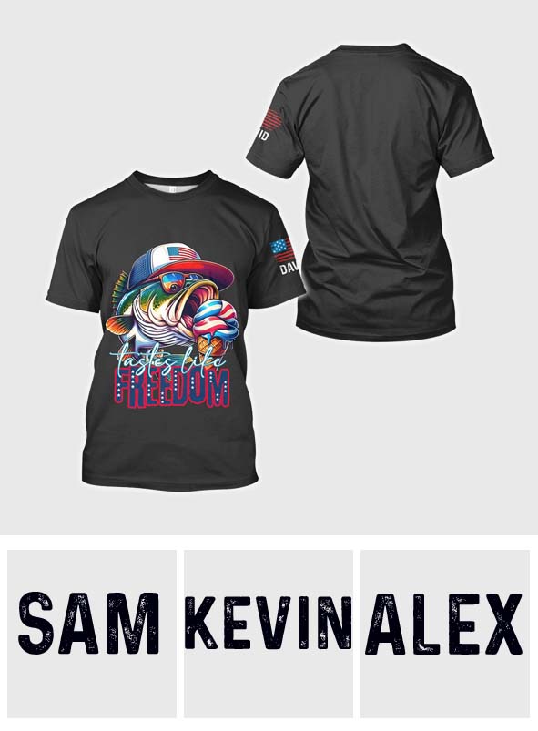 Taste Of Freedom - Personalized Fishing All Over Shirt