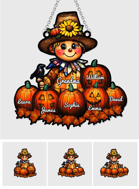 Grandma Fall - Personalized Grandma Window Hanging Suncatcher Ornament
