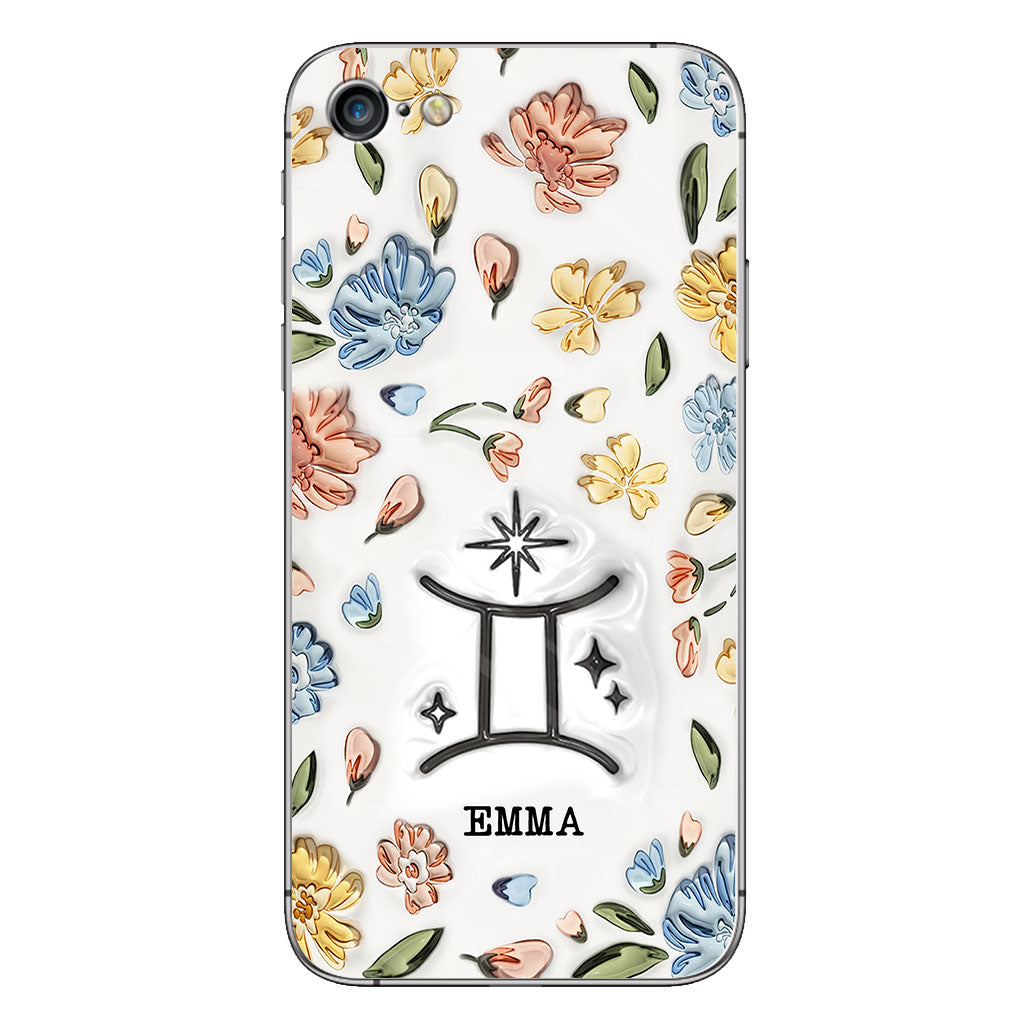 Floral Zodiac Sign - Personalized Horoscope Phone Case