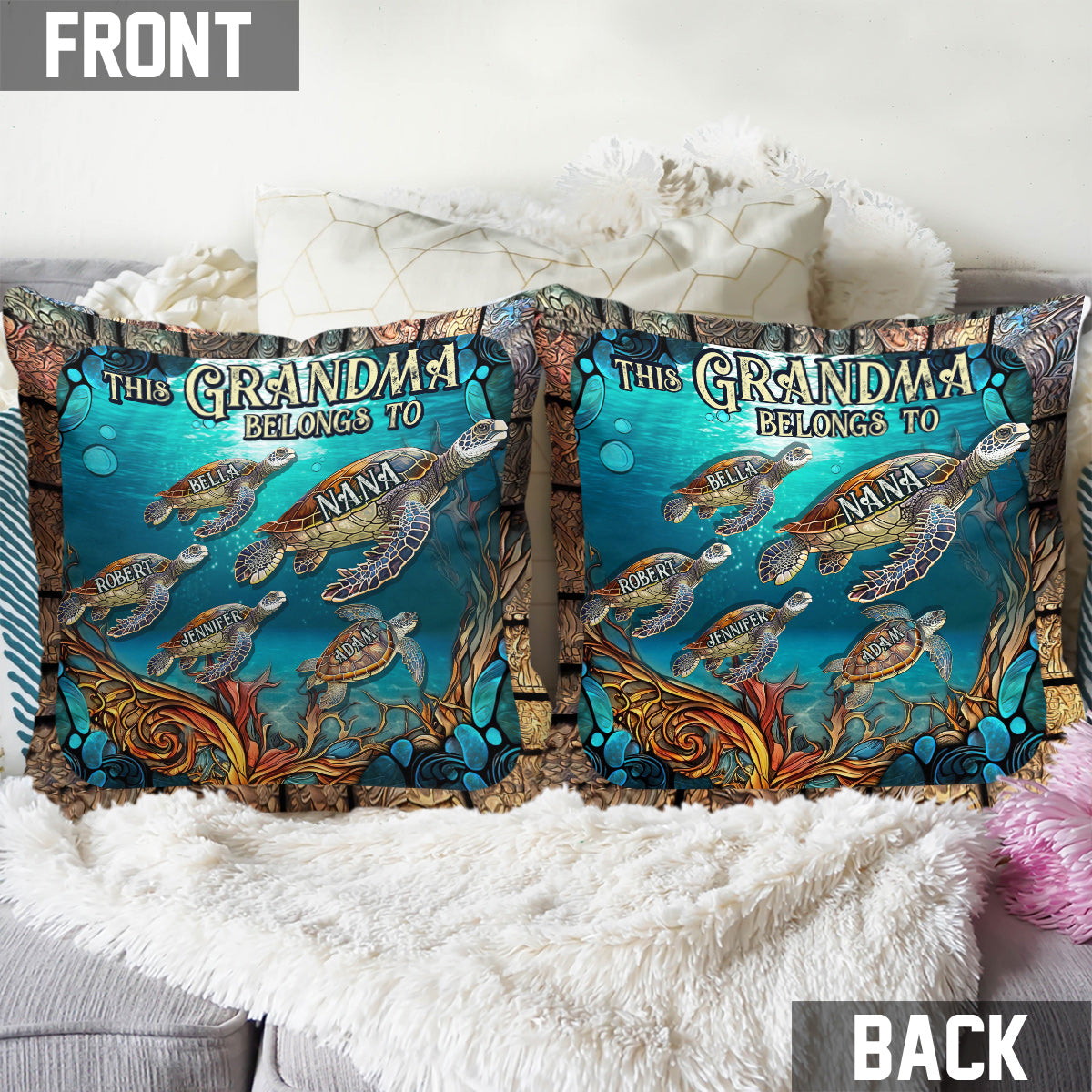 This Grandma Belongs To - Personalized Grandma Throw Pillow