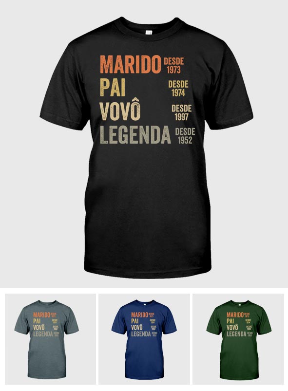 Marido Pai Vovô Legenda Desde - Personalized Grandpa T-shirt And Hoodie