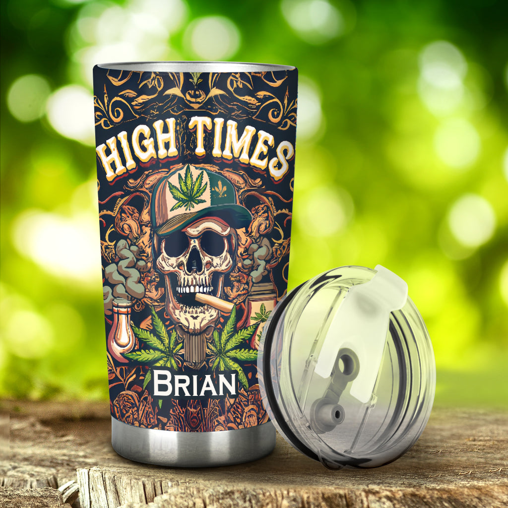 High Times Skull 420 - Personalized Weed Tumbler